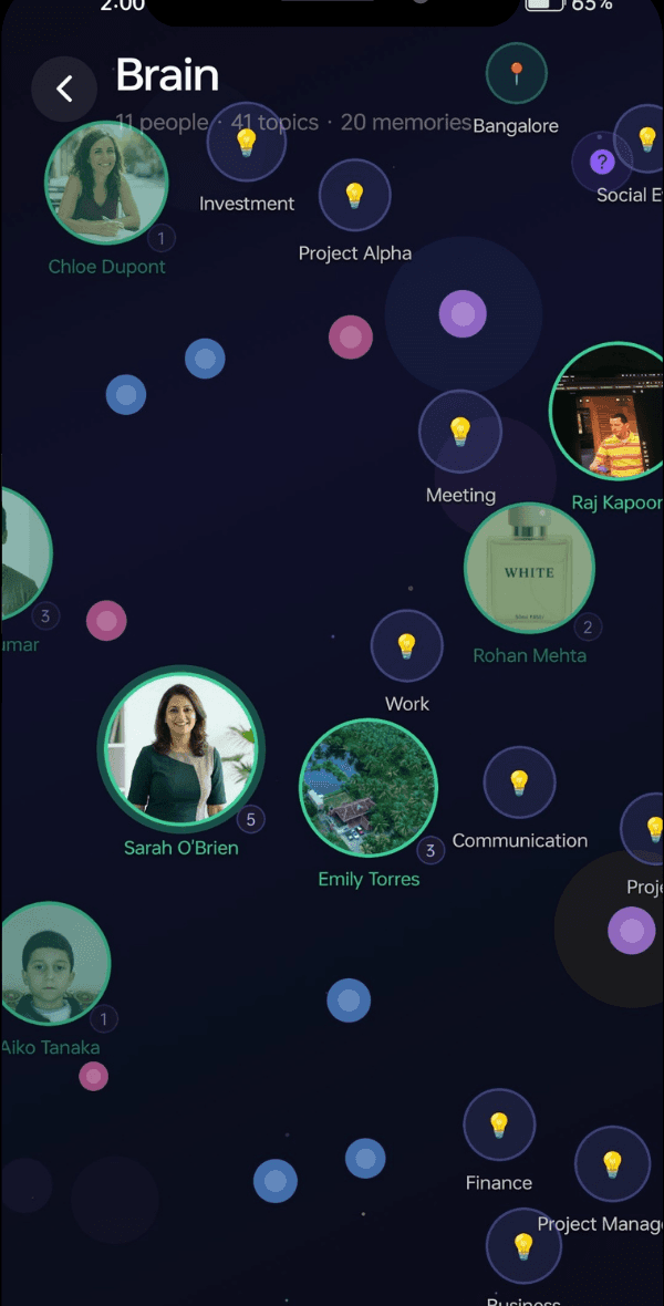 Resyl Brain — your relationships visualized as a constellation