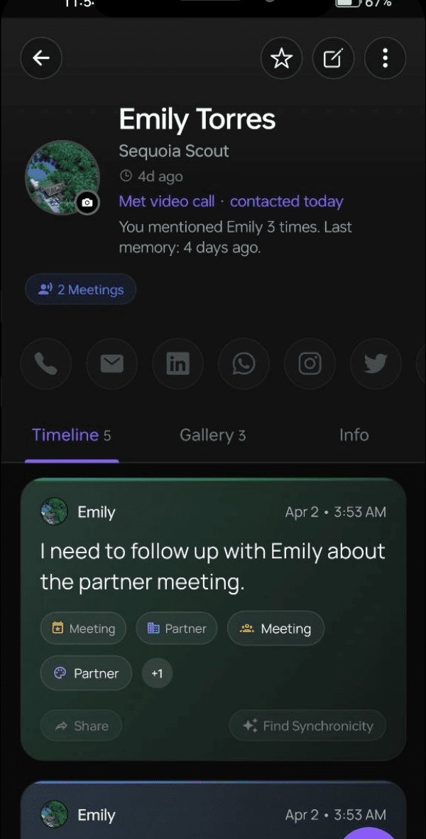 Emily Torres profile timeline